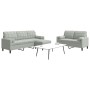 Juego de sofás con cojines 3 piezas terciopelo gris claro de , Sofás - Ref: Foro24-3278421, Precio: 516,03 €, Descuento: %
