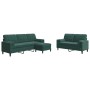 Juego de sofás con cojines 3 piezas terciopelo verde oscuro de , Sofás - Ref: Foro24-3278423, Precio: 649,58 €, Descuento: %