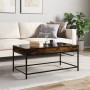 Mesa de centro con Infinity LED roble ahumado 90x50x41 cm de , Mesas de centro - Ref: Foro24-847689, Precio: 97,68 €, Descuen...