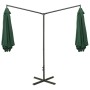 Sombrilla doble con palo de acero verde 600 cm de vidaXL, Sombrillas - Ref: Foro24-312562, Precio: 148,87 €, Descuento: %