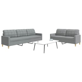Juego de sofás 2 piezas tela gris claro de , Sofás - Ref: Foro24-3278319, Precio: 464,80 €, Descuento: %