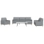 Juego de sofás con reposapiés 4 piezas tela gris claro de , Sofás - Ref: Foro24-3278295, Precio: 647,16 €, Descuento: %