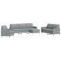 Juego de sofás con reposapiés 4 piezas tela gris claro de , Sofás - Ref: Foro24-3278295, Precio: 647,16 €, Descuento: %