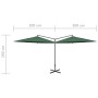 Sombrilla doble con palo de acero verde 600 cm de vidaXL, Sombrillas - Ref: Foro24-312562, Precio: 148,87 €, Descuento: %
