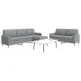 Juego de sofás con reposapiés 3 piezas tela gris claro de , Sofás - Ref: Foro24-3278327, Precio: 509,13 €, Descuento: %