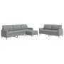 Juego de sofás con reposapiés 3 piezas tela gris claro de , Sofás - Ref: Foro24-3278327, Precio: 509,13 €, Descuento: %
