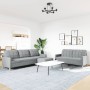 Juego de sofás con reposapiés 3 piezas tela gris claro de , Sofás - Ref: Foro24-3278327, Precio: 515,92 €, Descuento: %