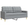 Juego de sofás con reposapiés 3 piezas tela gris claro de , Sofás - Ref: Foro24-3278327, Precio: 515,92 €, Descuento: %