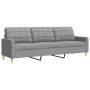 Juego de sofás con reposapiés 3 piezas tela gris claro de , Sofás - Ref: Foro24-3278327, Precio: 515,92 €, Descuento: %
