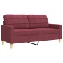 Juego de sofás con reposapiés 3 piezas tela rojo tinto de , Sofás - Ref: Foro24-3278333, Precio: 574,83 €, Descuento: %