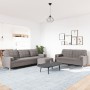 Juego de sofá 3 piezas con reposapiés y cojines tela taupé de , Sofás - Ref: Foro24-3278350, Precio: 618,87 €, Descuento: %