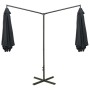 Sombrilla doble con palo de acero antracita 600 cm de vidaXL, Sombrillas - Ref: Foro24-312564, Precio: 149,57 €, Descuento: %