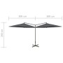 Sombrilla doble con palo de acero antracita 600 cm de vidaXL, Sombrillas - Ref: Foro24-312564, Precio: 149,57 €, Descuento: %