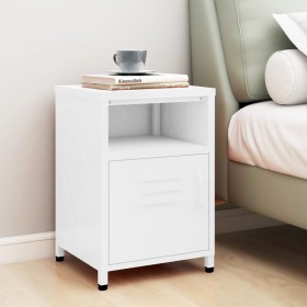 Mesita de noche acero blanco 35x35x51 cm de , Mesitas de noche - Ref: Foro24-336224, Precio: 79,64 €, Descuento: %