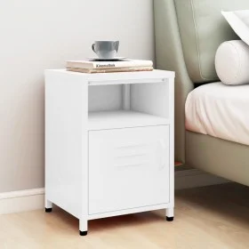White steel bedside table 35x35x51 cm by , Nightstands - Ref: Foro24-336224, Price: 75,70 €, Discount: %