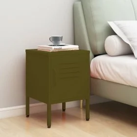 Bedside table in olive green steel, 35x35x51 cm by , Nightstands - Ref: Foro24-336207, Price: 72,79 €, Discount: %