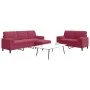 Dreiteiliges Sofaset mit roten Samtkissen. von , Sofas - Ref: Foro24-3278425, Preis: 539,78 €, Rabatt: %