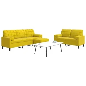 Juego de sofás con cojines 3 piezas terciopelo amarillo de , Sofás - Ref: Foro24-3278427, Precio: 569,61 €, Descuento: %