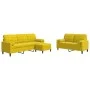 3-piece velvet yellow sofa set with cushions by , Sofas - Ref: Foro24-3278427, Price: 569,61 €, Discount: %