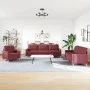 Dreiteiliges Sofaset aus dunkelrotem Stoff. von , Sofas - Ref: Foro24-3278293, Preis: 639,58 €, Rabatt: %