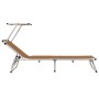 Tumbonas plegables con techo 2 uds aluminio y textilene marrón de vidaXL, Tumbonas - Ref: Foro24-312461, Precio: 186,56 €, De...