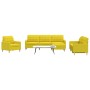 Juego de sofás con reposapiés 4 piezas tela amarillo claro de , Sofás - Ref: Foro24-3278300, Precio: 649,49 €, Descuento: %