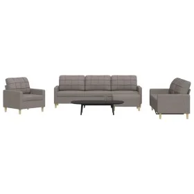 Juego de sofás con reposapiés 4 piezas tela gris taupé de , Sofás - Ref: Foro24-3278302, Precio: 712,85 €, Descuento: %