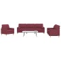 Juego de sofás con cojines 3 piezas tela rojo tinto de , Sofás - Ref: Foro24-3278309, Precio: 693,84 €, Descuento: %