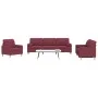 Three-piece sofa set with red wine fabric cushions by , Sofas - Ref: Foro24-3278309, Price: 682,56 €, Discount: %
