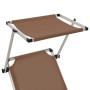 Tumbonas plegables con techo 2 uds aluminio y textilene marrón de vidaXL, Tumbonas - Ref: Foro24-312461, Precio: 186,56 €, De...