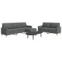 Juego de sofás con reposapiés 3 piezas tela gris oscuro de , Sofás - Ref: Foro24-3278328, Precio: 507,79 €, Descuento: %