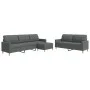 Juego de sofás con reposapiés 3 piezas tela gris oscuro de , Sofás - Ref: Foro24-3278328, Precio: 507,79 €, Descuento: %