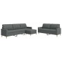 Juego de sofás con reposapiés 3 piezas tela gris oscuro de , Sofás - Ref: Foro24-3278328, Precio: 540,41 €, Descuento: %