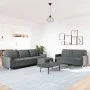 Juego de sofás con reposapiés 3 piezas tela gris oscuro de , Sofás - Ref: Foro24-3278328, Precio: 507,79 €, Descuento: %