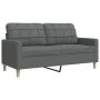 Juego de sofás con reposapiés 3 piezas tela gris oscuro de , Sofás - Ref: Foro24-3278328, Precio: 507,79 €, Descuento: %