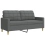 Juego de sofás con reposapiés 3 piezas tela gris oscuro de , Sofás - Ref: Foro24-3278328, Precio: 540,41 €, Descuento: %