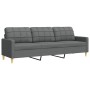 Juego de sofás con reposapiés 3 piezas tela gris oscuro de , Sofás - Ref: Foro24-3278328, Precio: 540,41 €, Descuento: %