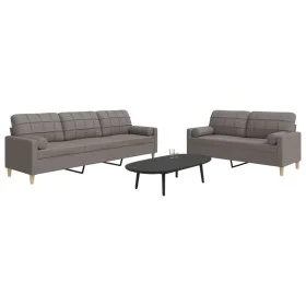 Juego de sofás con cojines 2 piezas tela gris taupé de , Sofás - Ref: Foro24-3278342, Precio: 559,20 €, Descuento: %