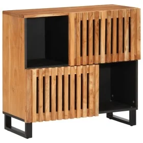 Aparador de madera maciza de acacia 80x34x75 cm de , Taquillas y armarios de almacenamiento - Ref: Foro24-377570, Precio: 127...