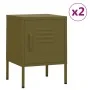 Mesitas de noche 2 uds verde oliva acero 35x35x51 cm de , Mesitas de noche - Ref: Foro24-3095205, Precio: 134,93 €, Descuento: %