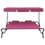Tumbona de jardín con toldo y cojines rosa de vidaXL, Camas para exteriores - Ref: Foro24-313524, Precio: 132,76 €, Descuento: %