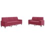 Juego de sofás con cojines 2 piezas terciopelo rojo tinto de , Sofás - Ref: Foro24-3278415, Precio: 512,59 €, Descuento: %