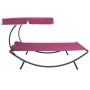 Tumbona de jardín con toldo y cojines rosa de vidaXL, Camas para exteriores - Ref: Foro24-313524, Precio: 132,76 €, Descuento: %