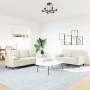3-piece cream velvet sofa set with cushions by , Sofas - Ref: Foro24-3278429, Price: 621,75 €, Discount: %