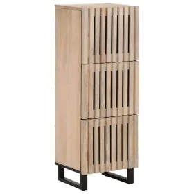 Aparador alto madera maciza de mango 40x34x110 cm de , Almacenamiento para CD y DVD - Ref: Foro24-377582, Precio: 133,28 €, D...