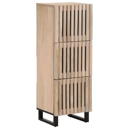 Aparador alto madera maciza de mango 40x34x110 cm de , Almacenamiento para CD y DVD - Ref: Foro24-377582, Precio: 133,28 €, D...