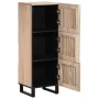 Aparador alto madera maciza de mango 40x34x110 cm de , Almacenamiento para CD y DVD - Ref: Foro24-377582, Precio: 135,44 €, D...