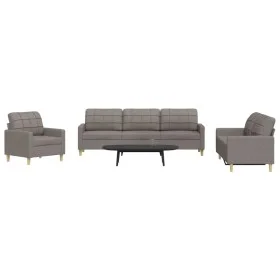 Juego de sofás 3 piezas tela gris taupe de , Sofás - Ref: Foro24-3278294, Precio: 667,47 €, Descuento: %