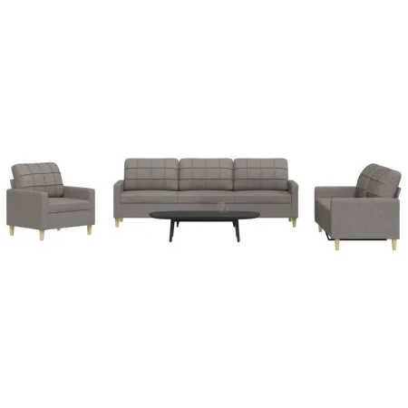 Juego de sofás 3 piezas tela gris taupe de , Sofás - Ref: Foro24-3278294, Precio: 667,47 €, Descuento: %