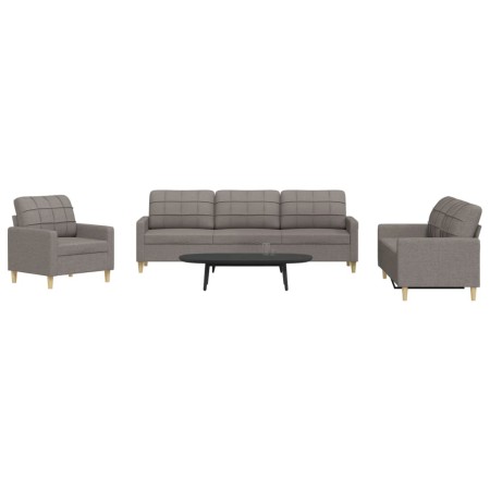 Juego de sofás 3 piezas tela gris taupe de , Sofás - Ref: Foro24-3278294, Precio: 679,23 €, Descuento: %